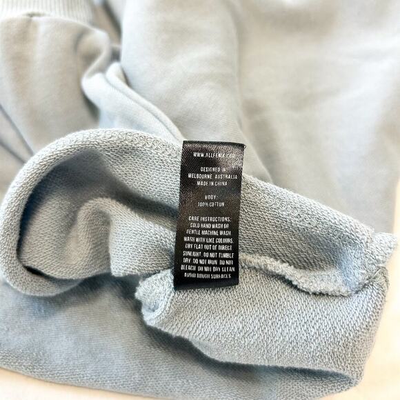 All Fenix Camila Cropped Sweatshirt Women’s Small Light Blue Long Sleeve Cotton - Picture 3 of 7